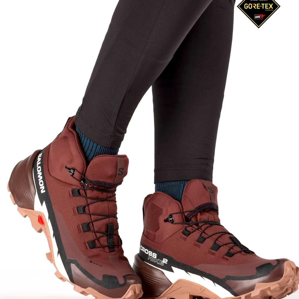 Salomon mid gym hiking boots. Brand new. Size 8.5  color is maroon